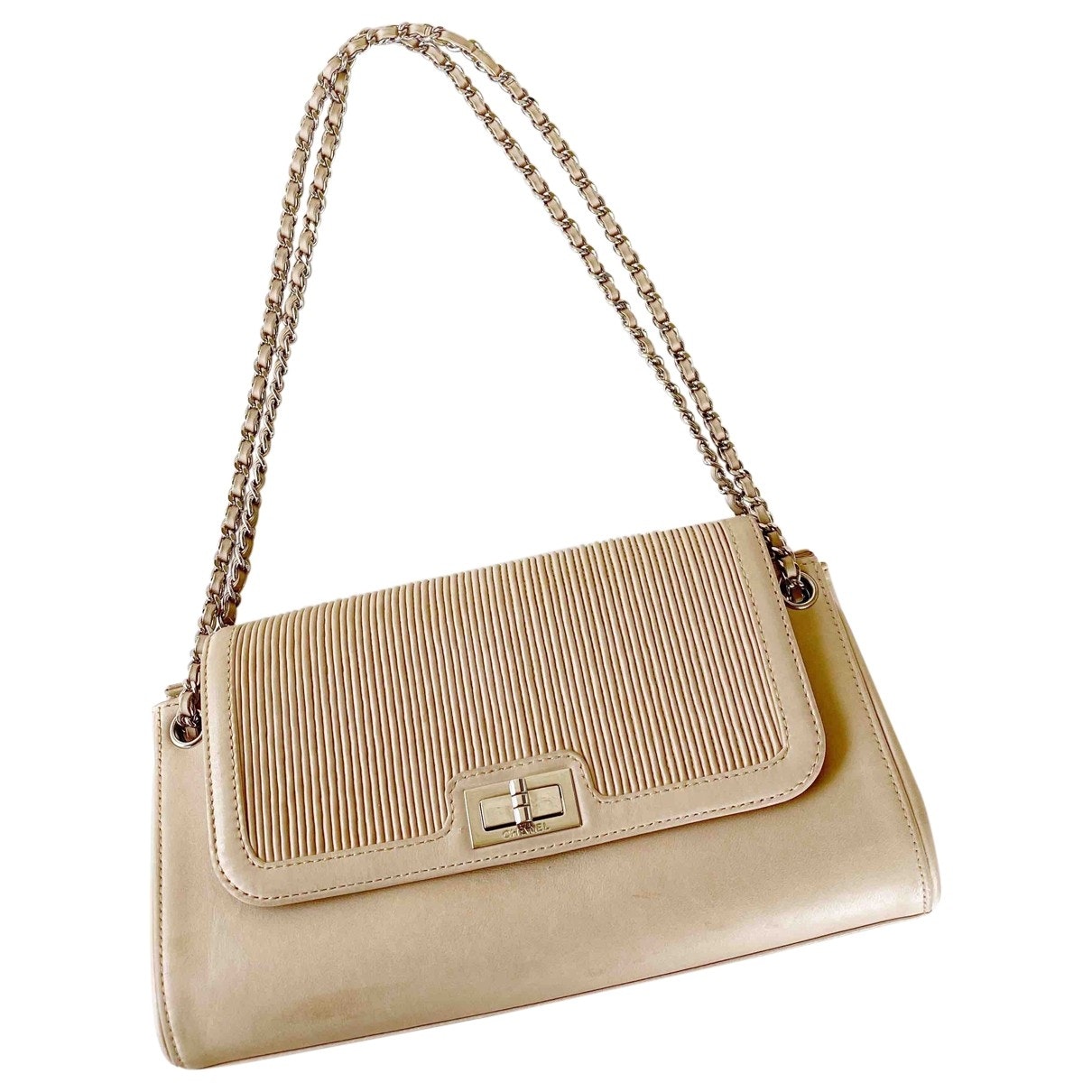 Chanel 2.55 Beige Leather Handbag