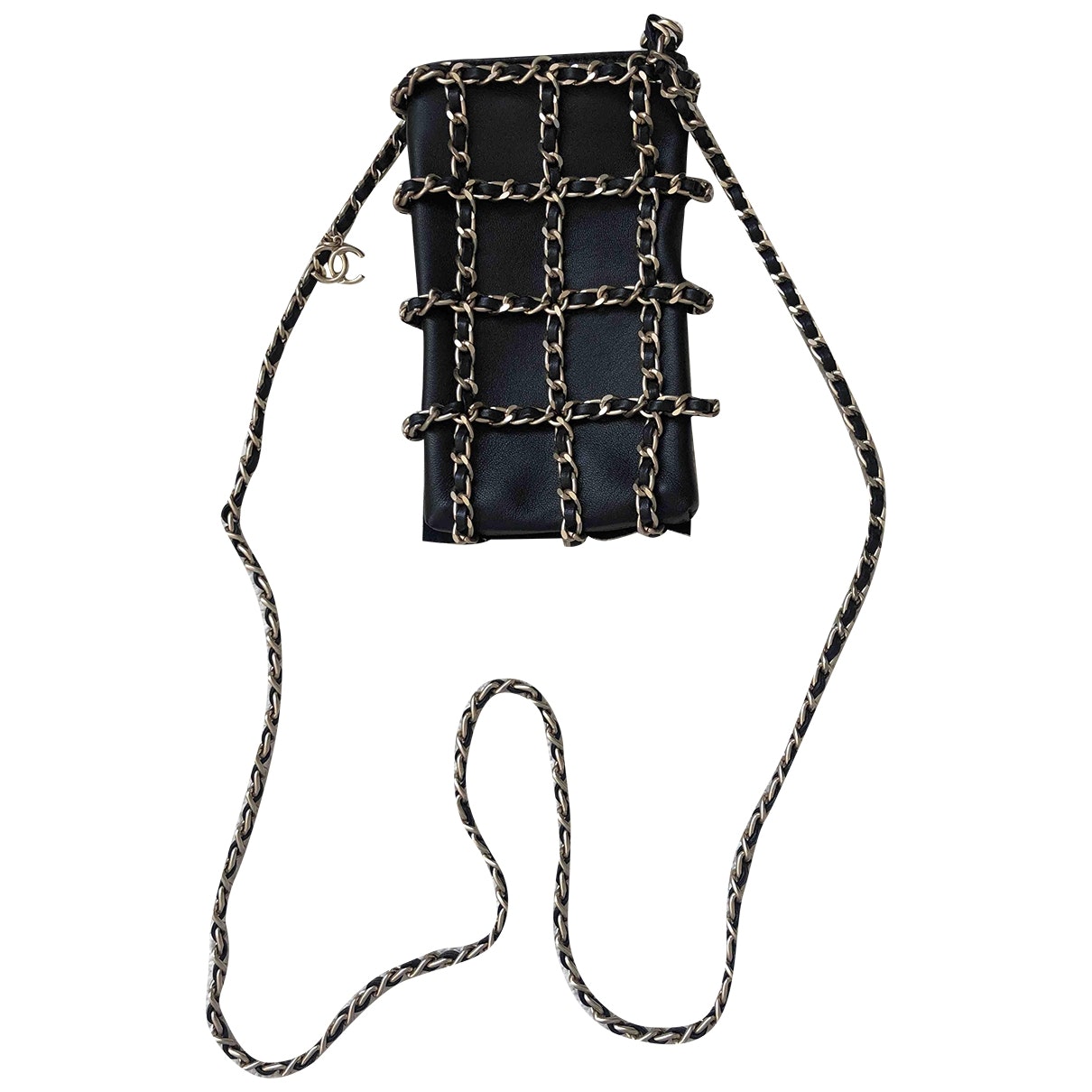 Chanel black leather handbag
