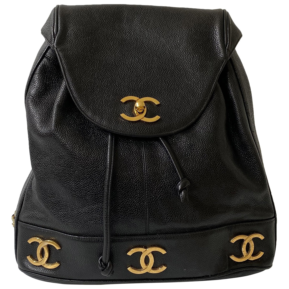 Chanel Black Leather Backpacks Bag