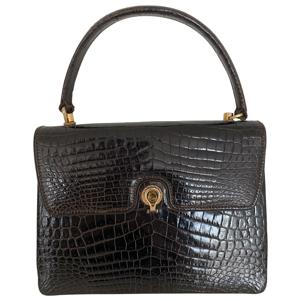 Gucci brown crocodile handbag