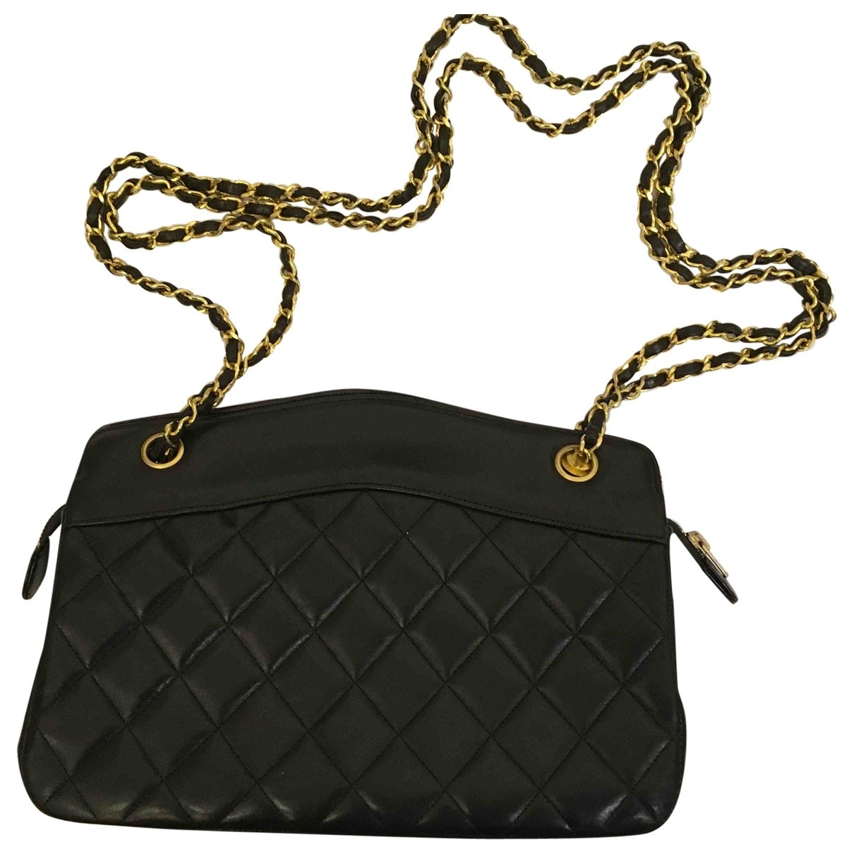 Chanel black leather handbag