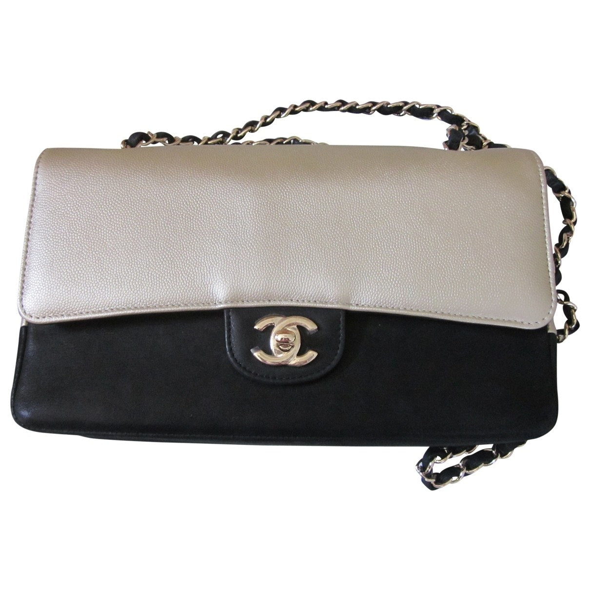 Chanel Timeless/classique Gold Leather Handbag