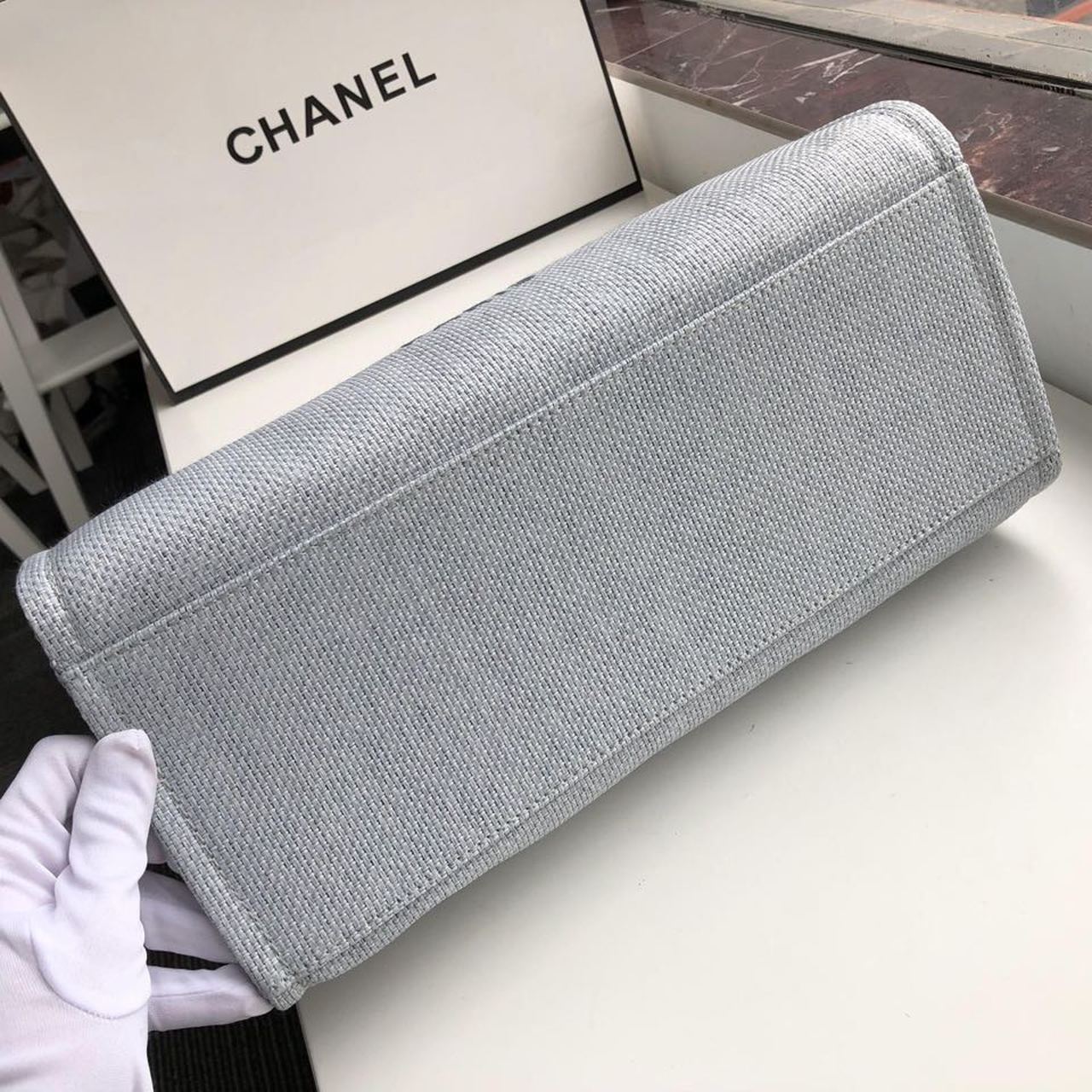 CHL Deauville 38cm A66941 White Gray Tote Bag