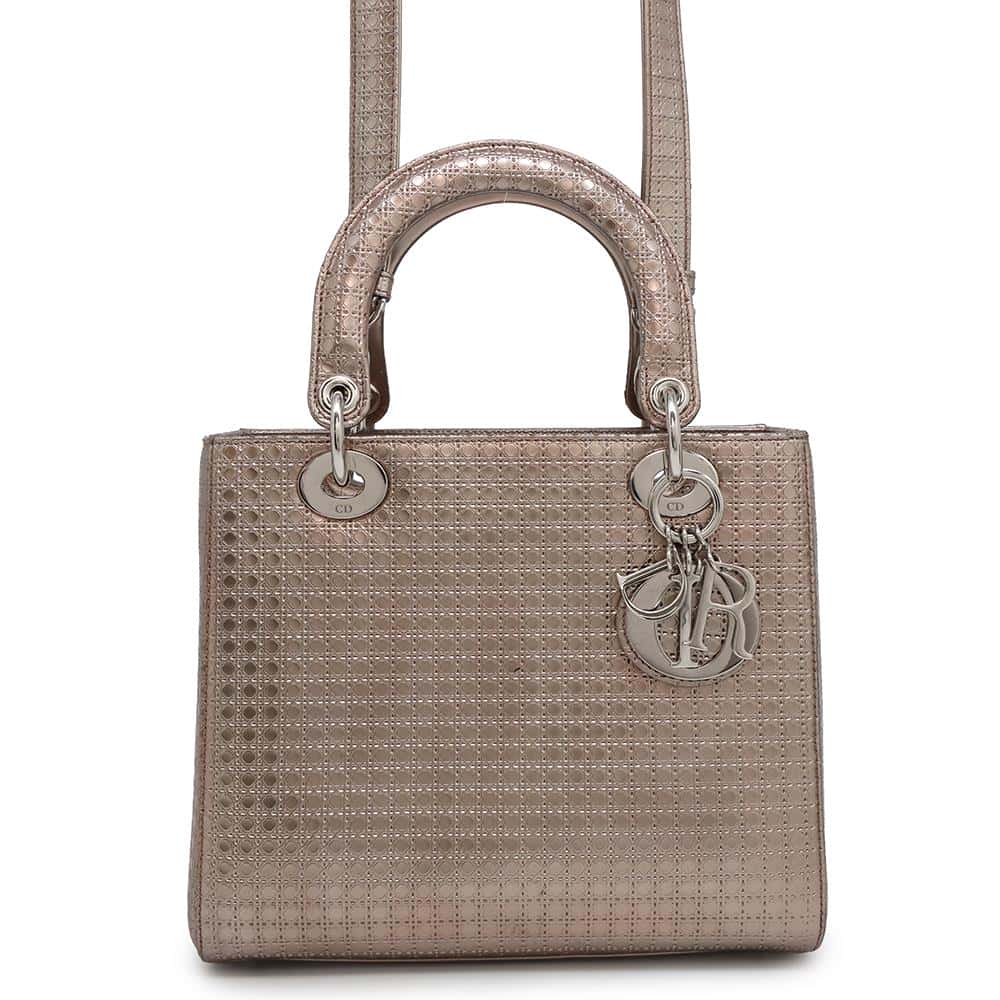 Dior Handbag ?Lady 2WAYBag MetalicPinkM0550PSKC Leather Medium