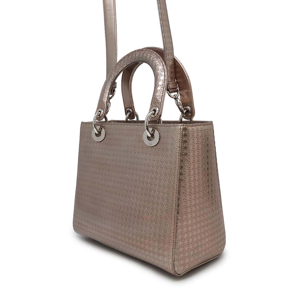 Dior Lady Waybag Metalicpinkm Pskc Size Leather Travel Bag