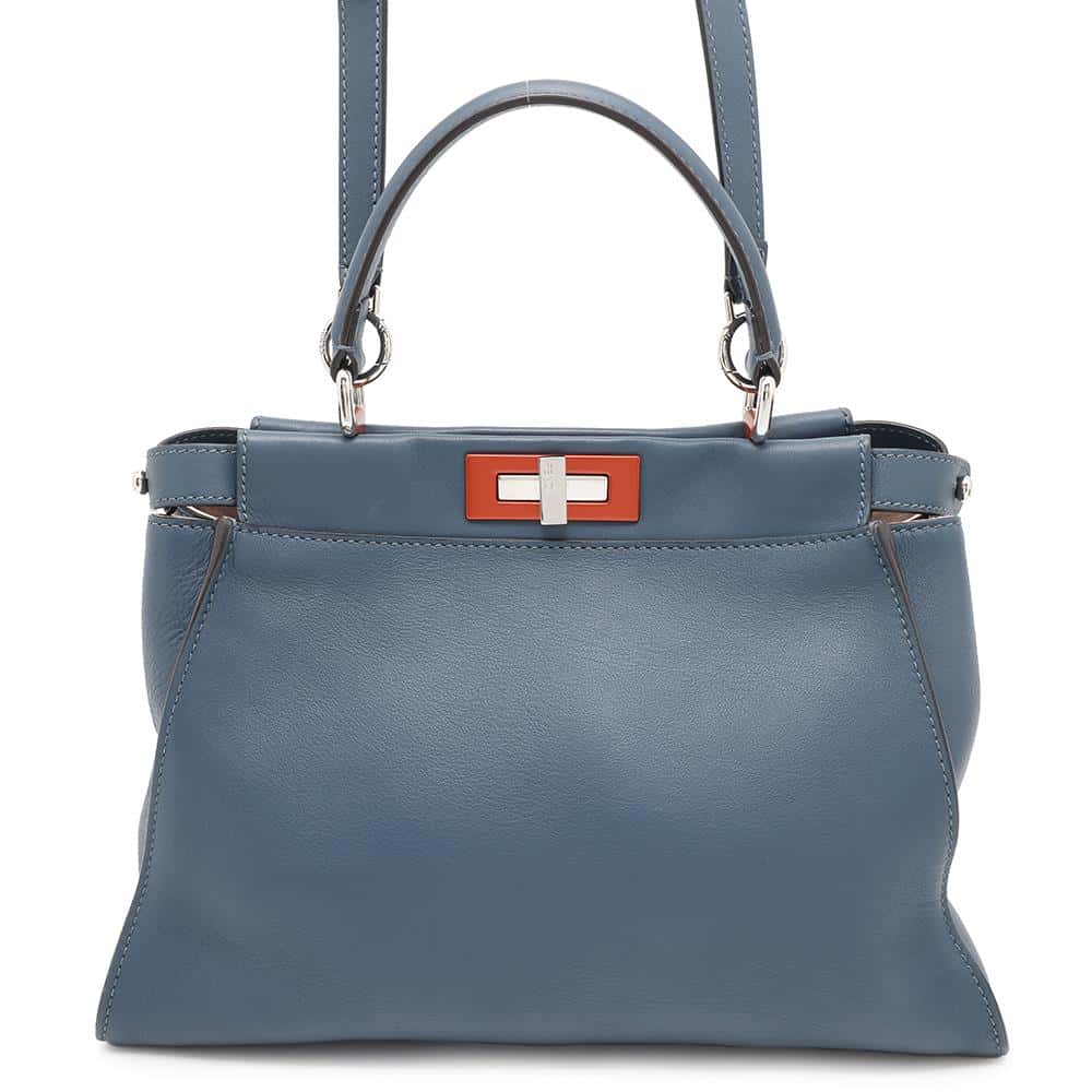 Fendi Peekaboo 2Waybag Dark Blue8Bn290 Leather Travel Bag