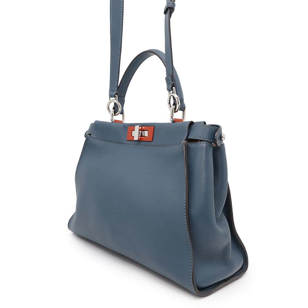 Fendi Peekaboo 2Waybag Dark Blue8Bn290 Leather Travel Bag