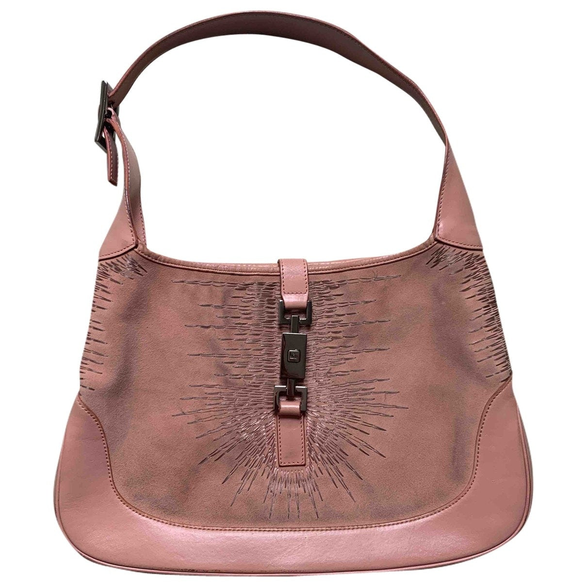 Gucci jackie pink suede handbag