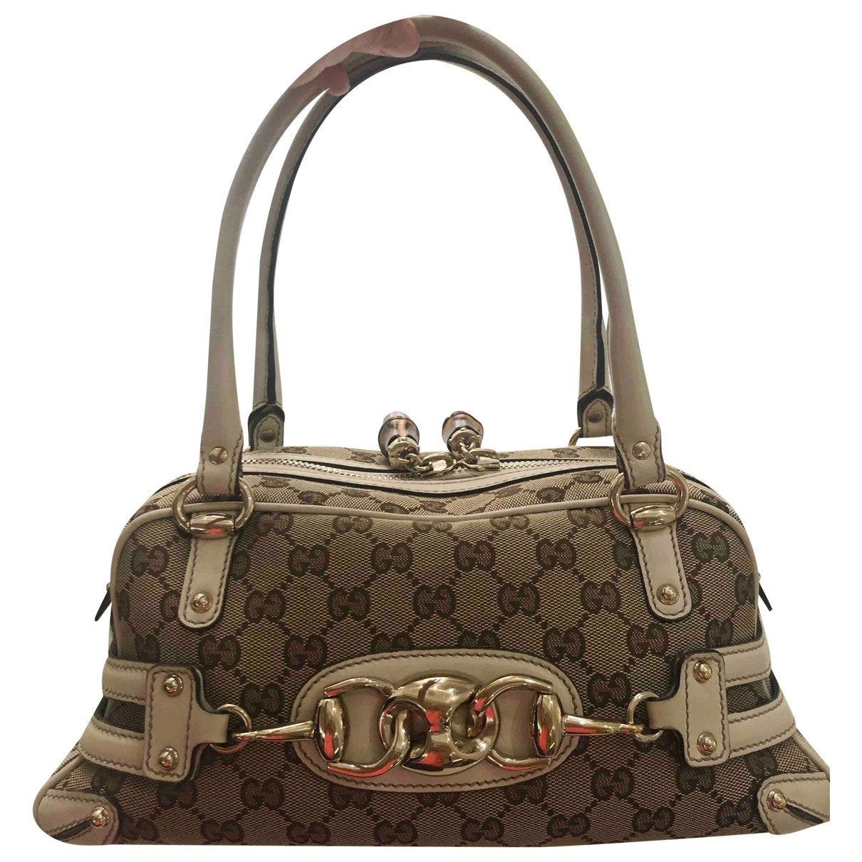 Gucci brown cloth handbag