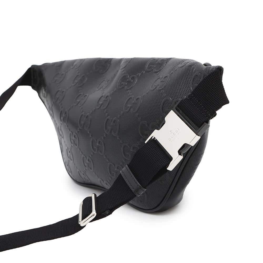 Gucci GG embossed Black645093 Leather Crossbody Bag