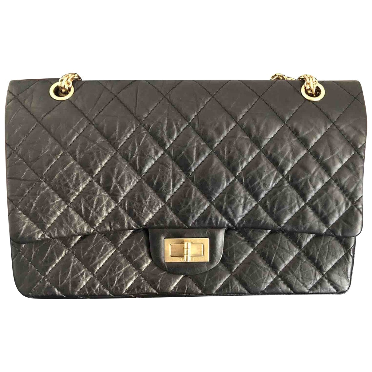Chanel 2.55 Black Leather Handbag