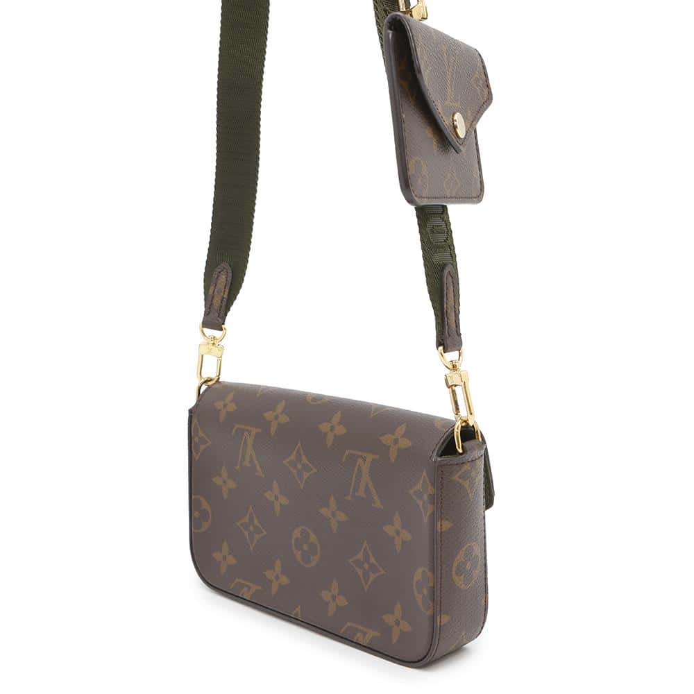 Louis Vuitton Multiie Pochette GreenM80091 Monogram Clutch Bag
