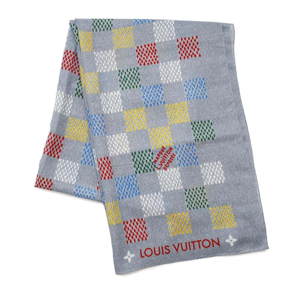 Louis Vuitton Stole・ Birds Denim BlueM96285 Cotton70 Damier Handbag