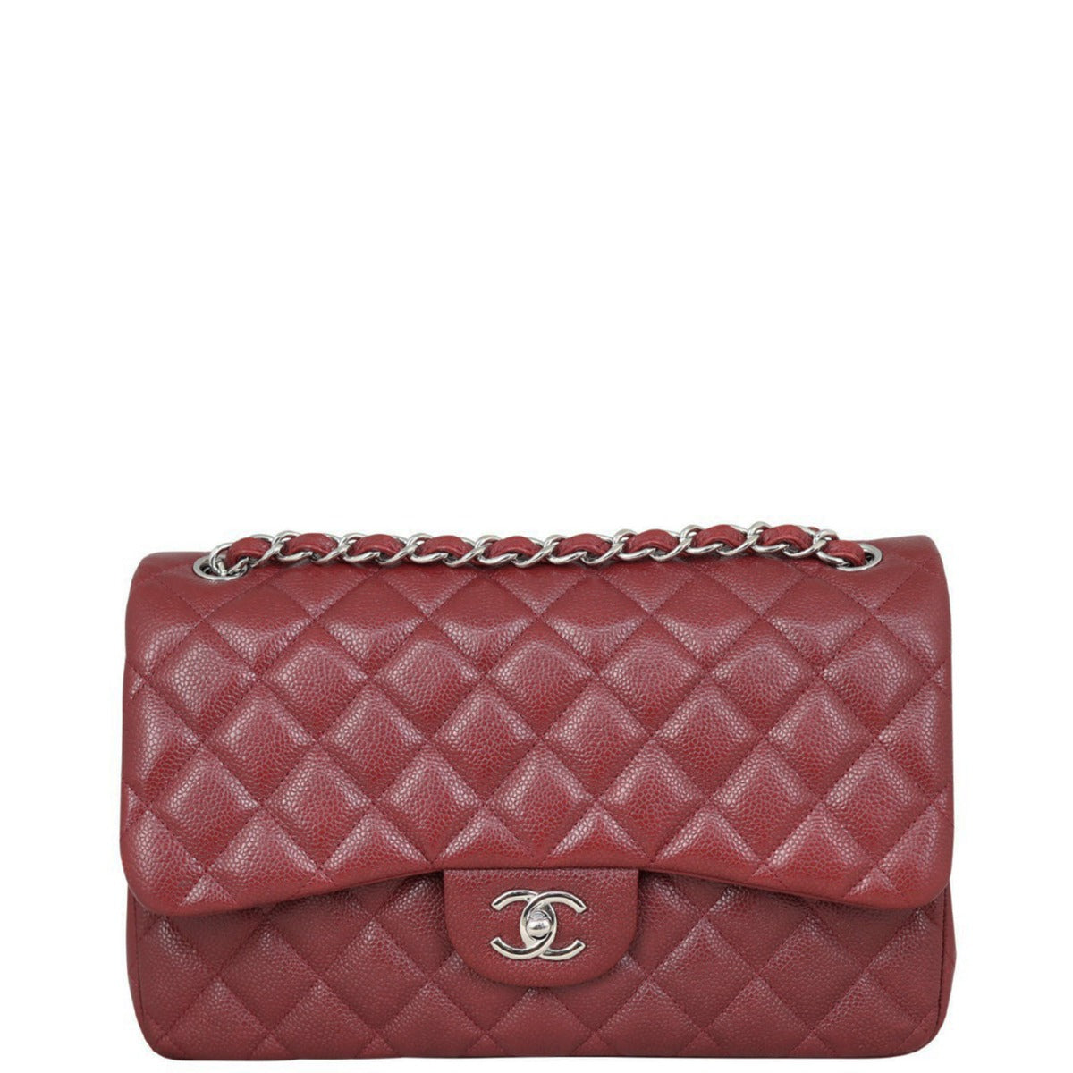 Chanel Classic Double Jumbo Burgundy Handbag Flap