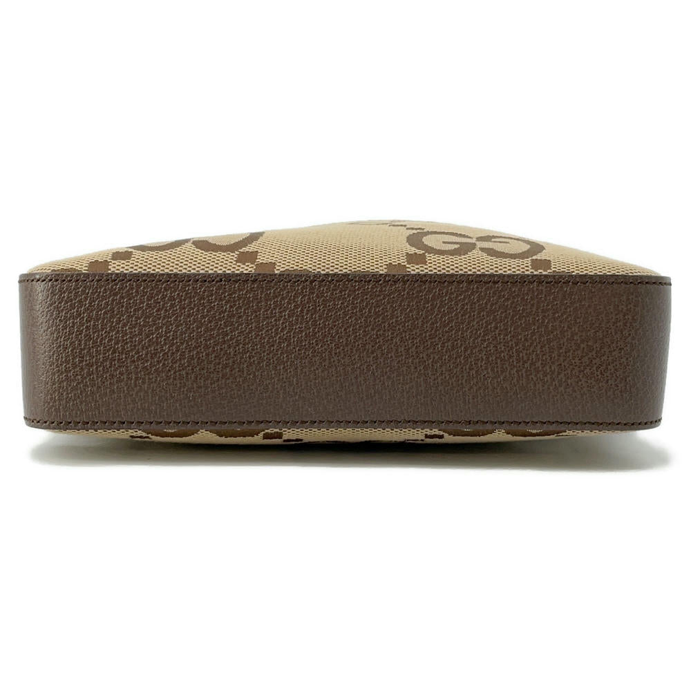 Gucci Jumbo GG Messenger Brown675891 Leather Canvas Beige Travel Bag