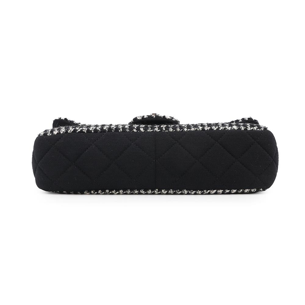 Chanel Matelasse ChainShoulder WhiteA92533 Tweed Cotton Jersey Black Shoulder Bag