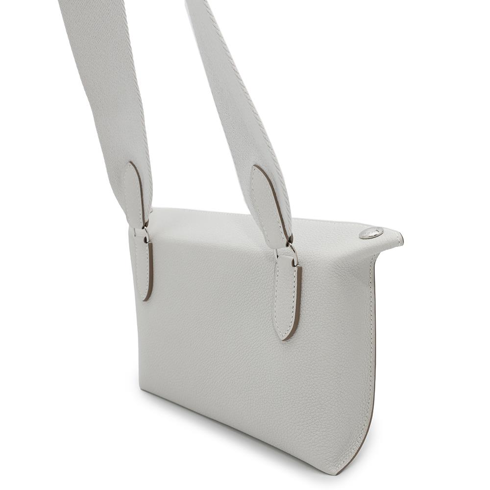 Videpoches Pearl Grey Togo Handbag Leather Travel Bag