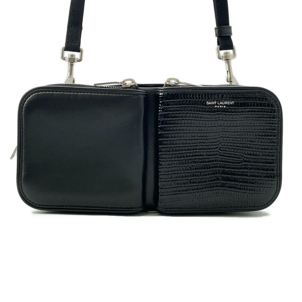 Saint Paris Shoulder Bag Black712569 Embossed Leather
