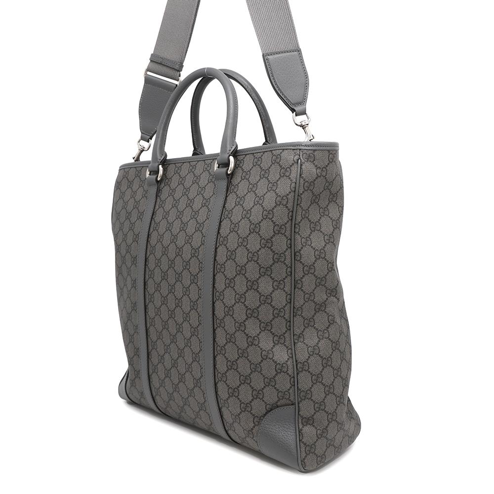 Gucci Offdia 2WAY Gray763316 GG SupremeCanvas Leather Medium Tote Bag