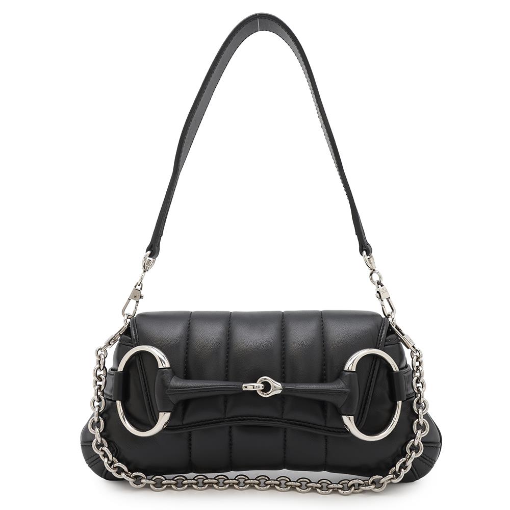 Gucci Horsebit Black764339 Leather Shoulder Bag