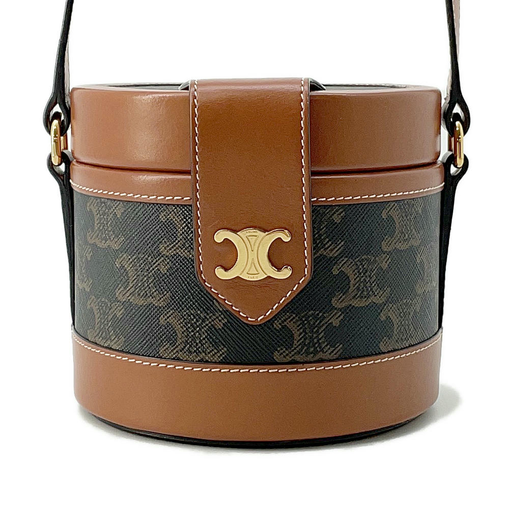 Triomphe Tambour Pvc Coated Size Small Handbag Leather Canvas Travel Bag