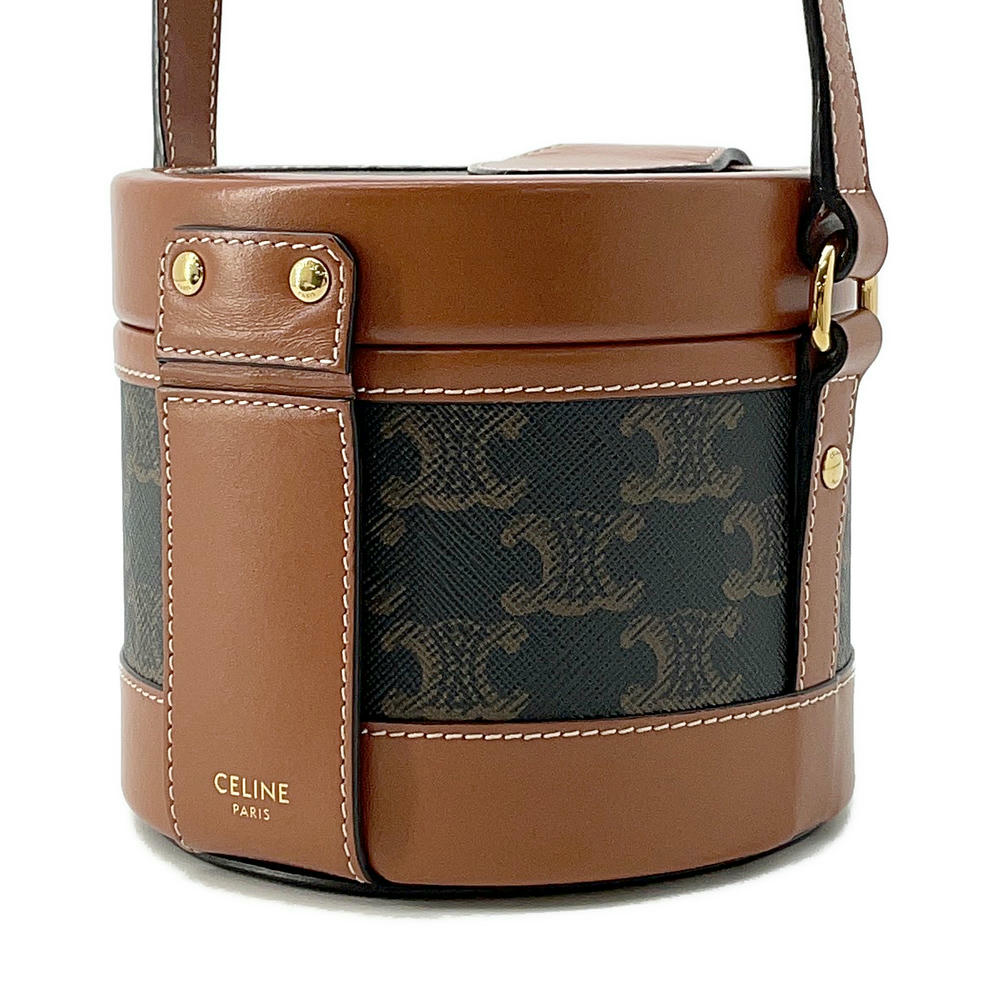 Triomphe Tambour Pvc Coated Size Small Handbag Leather Canvas Travel Bag