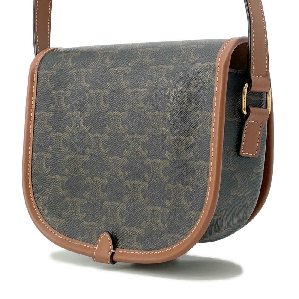 Triomphe Folco Shoulder Bag Pvc Coated Size Leather Canvas