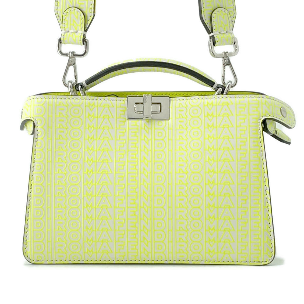 Fendi Peekaboo Cross Yellow7Va582 Leather Mini Travel Bag