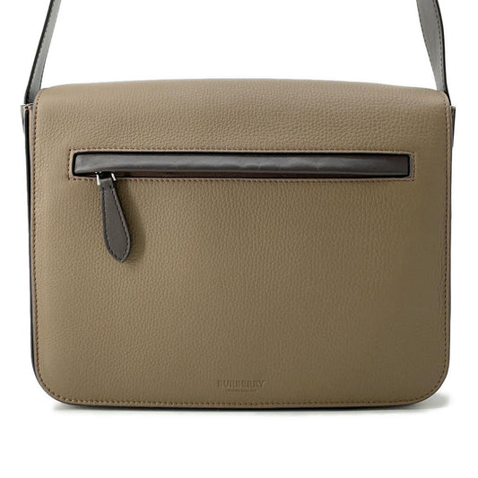 Burberry Messenger Bag Leather Brown Flap