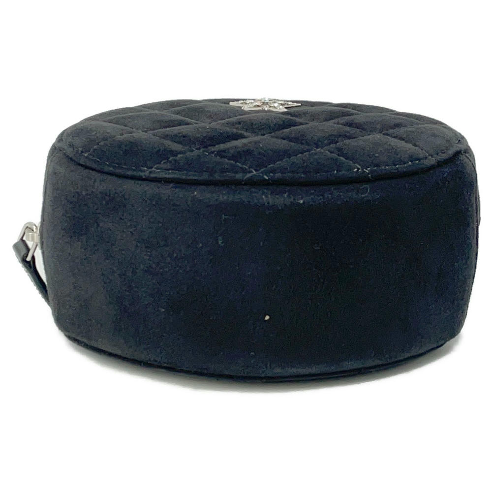 Chanel Matelasse Star Motif Round ChainShoulder suede Black Shoulder Bag