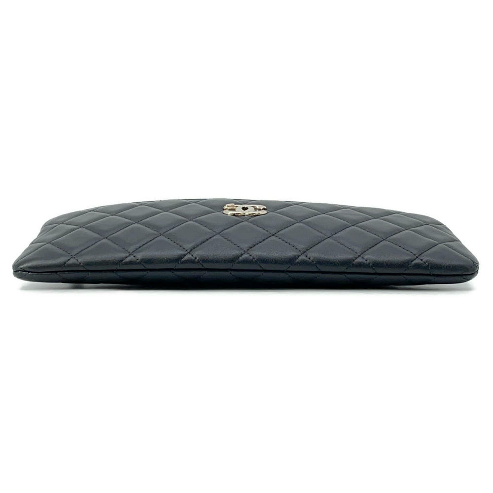 Chanel Matelasse Lambskin Black Clutch Bag