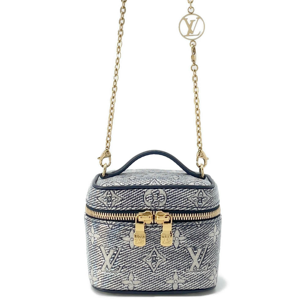 Louis Vuitton micro vanity BlueM82467 Laminated Jacquard Monogram Handbag