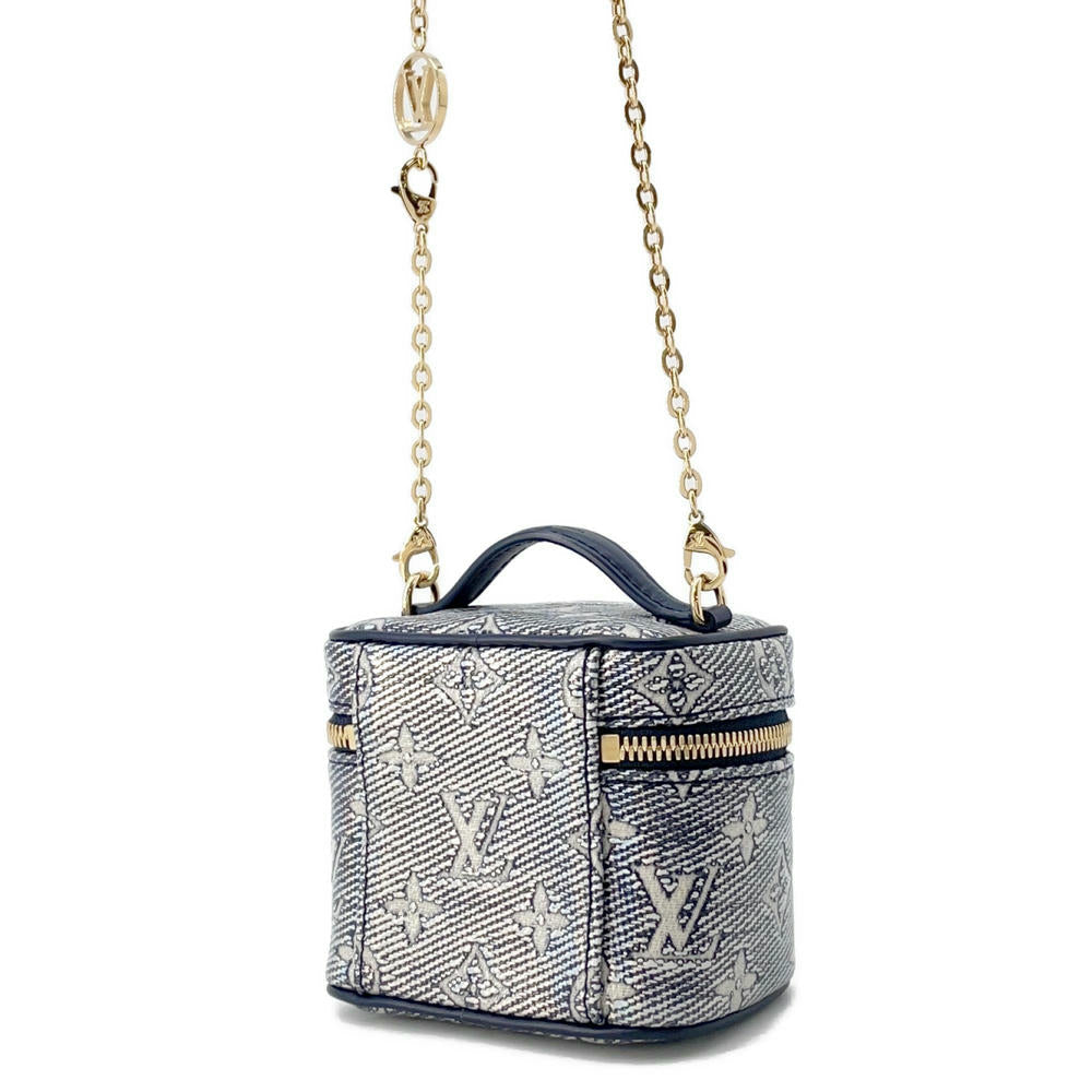 Louis Vuitton micro vanity BlueM82467 Laminated Jacquard Monogram Handbag