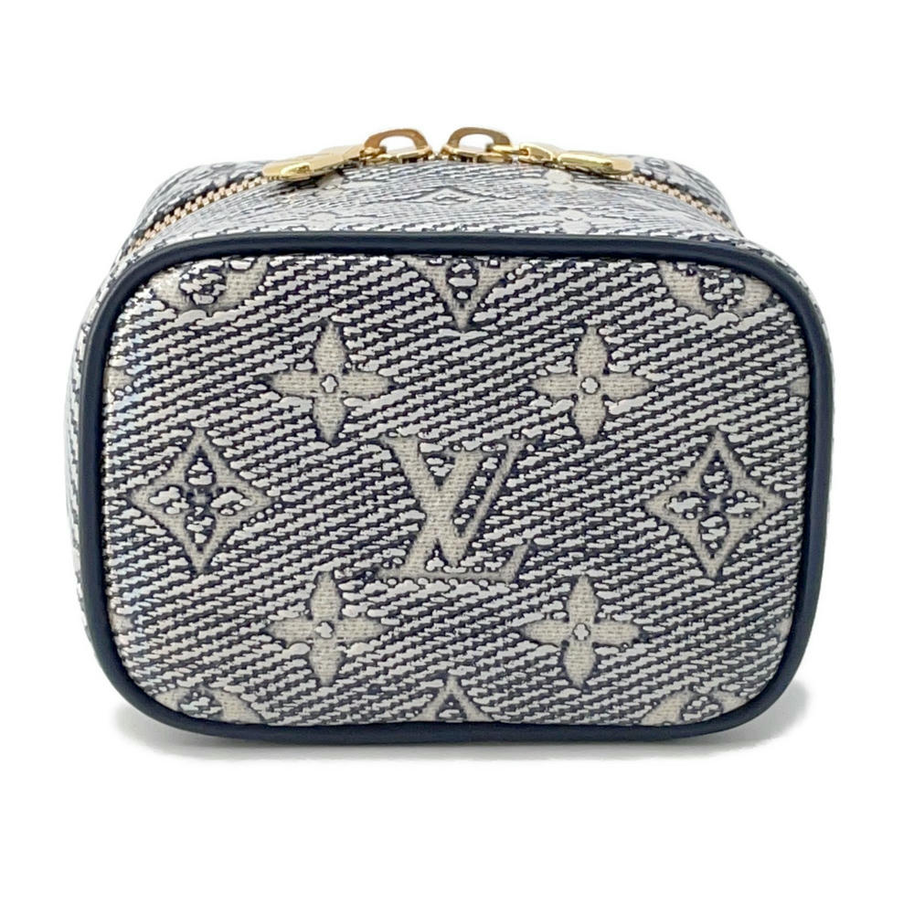 Louis Vuitton micro vanity BlueM82467 Laminated Jacquard Monogram Handbag