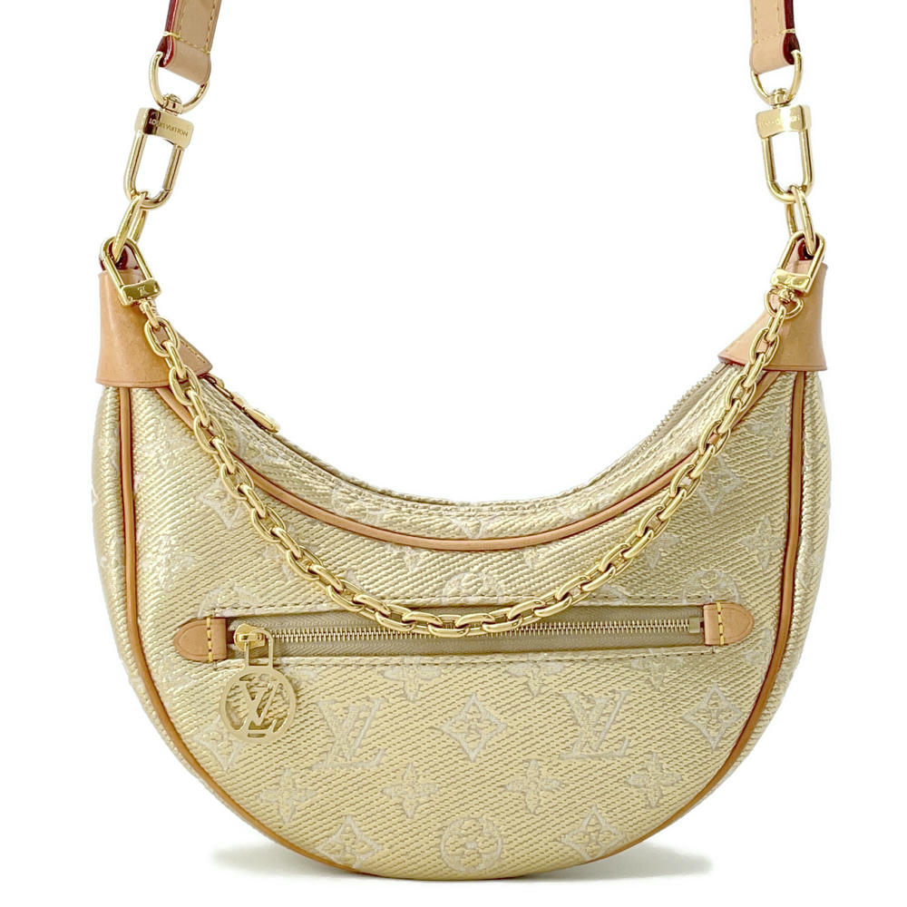 Louis Vuitton loop GoldM22928 Laminated Jacquard Monogram Handbag