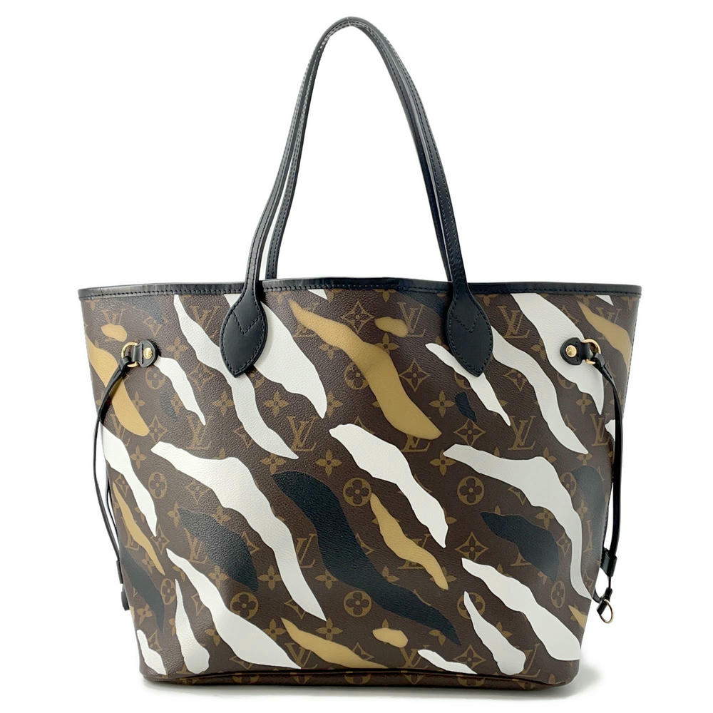 Louis Vuitton Neverfull SilverM45201 Monogram Noir Gold Tote Bag