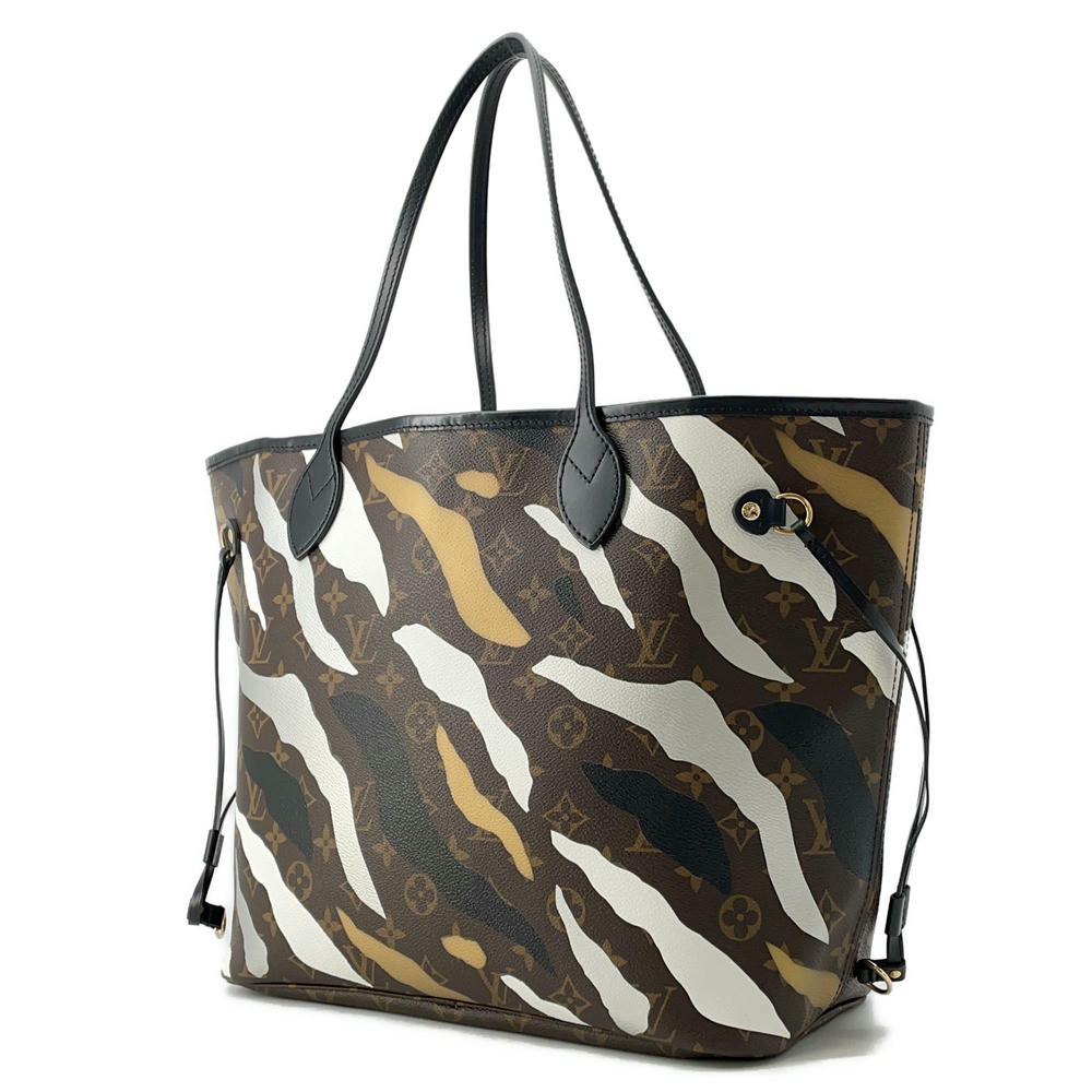 Louis Vuitton Neverfull SilverM45201 Monogram Noir Gold Tote Bag
