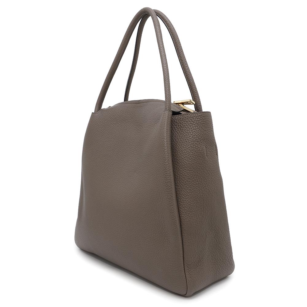 Greige Bc Leather Travel Bag