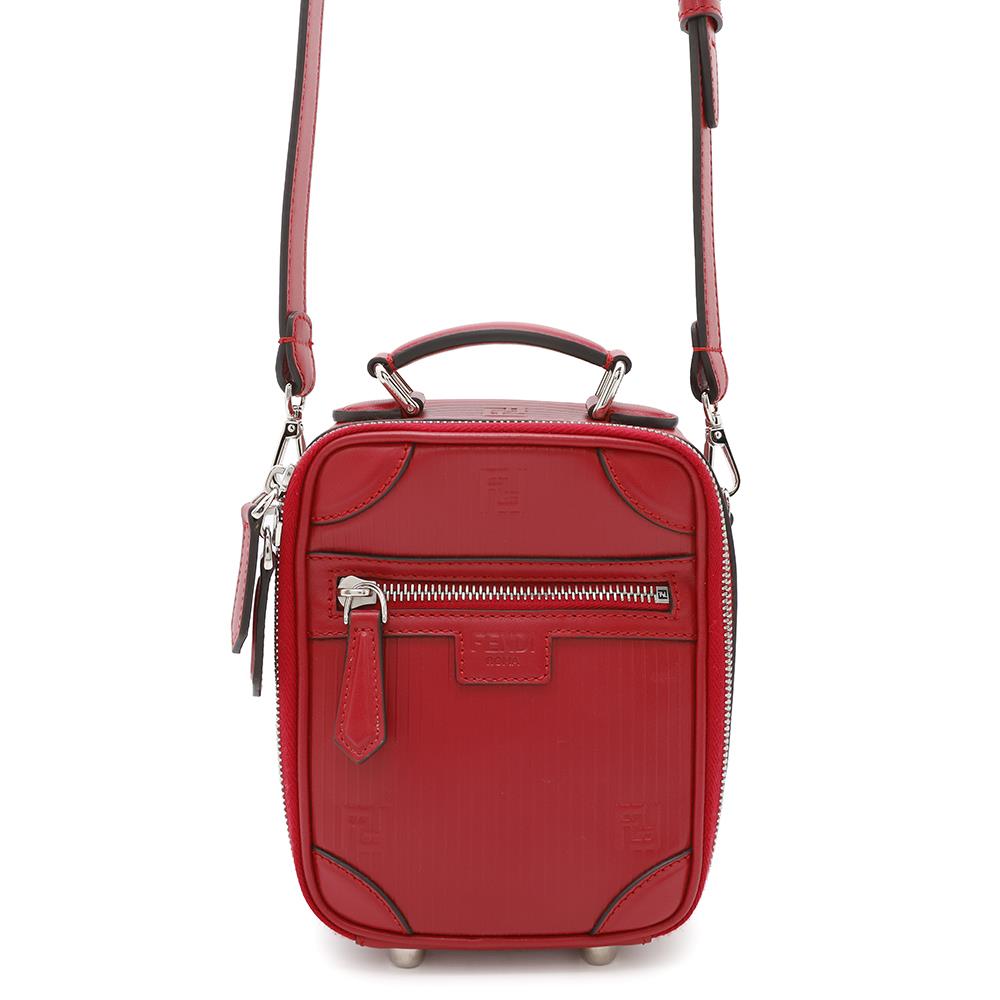 Fendi Travel Bag Shoulder Bag Red7Va542 Leather Mini