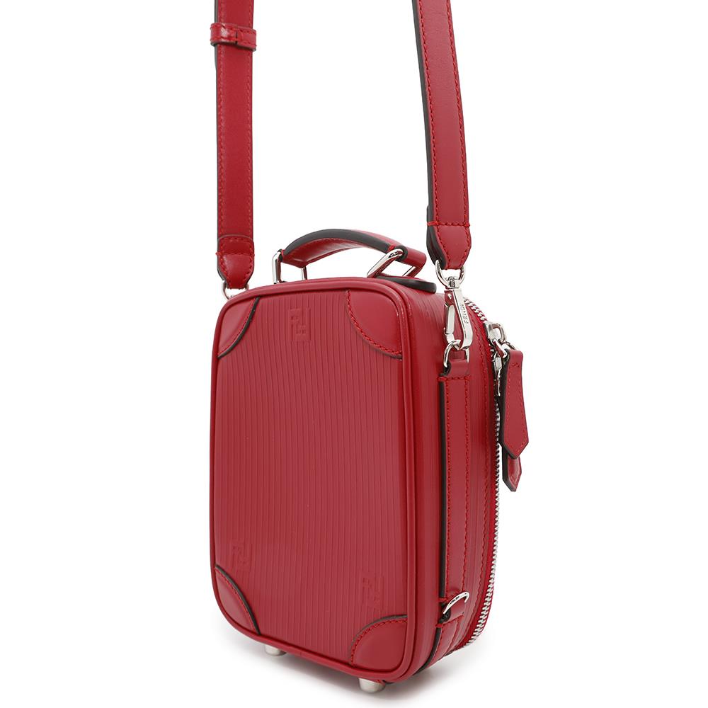 Fendi Travel Bag Shoulder Bag Red7Va542 Leather Mini