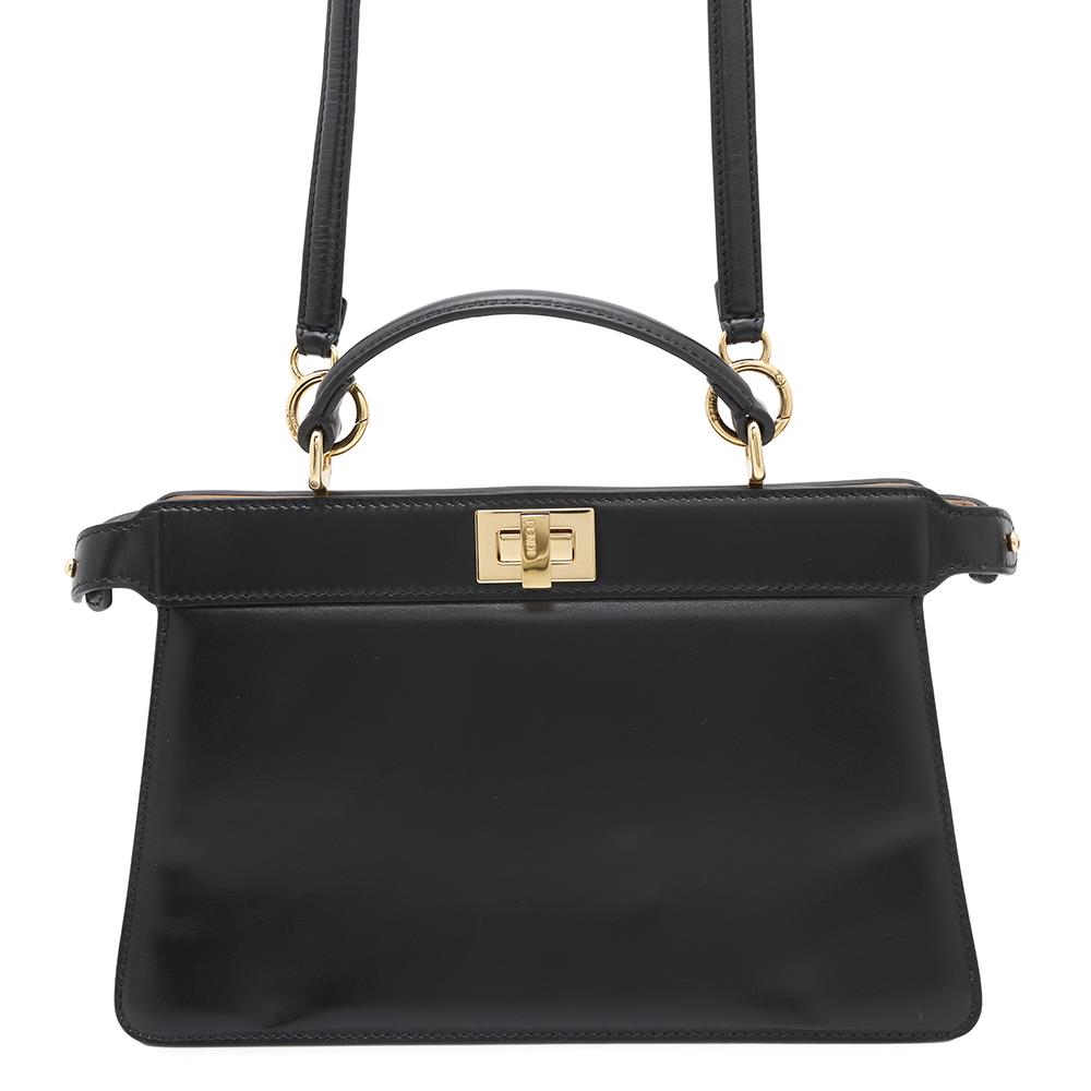 Fendi Peekaboo Iseeu East West 2Way Bag Black8Bn323 Leather Travel Bag