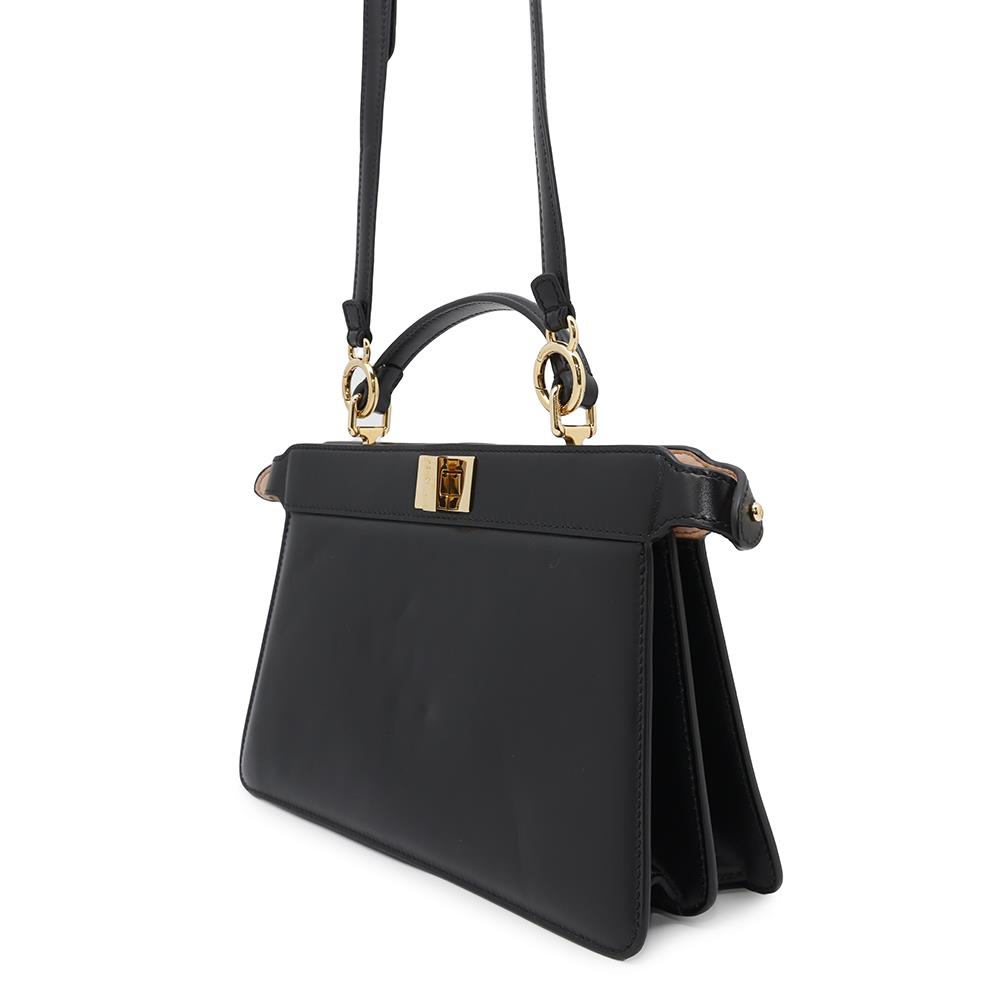 Fendi Peekaboo Iseeu East West 2Way Bag Black8Bn323 Leather Travel Bag
