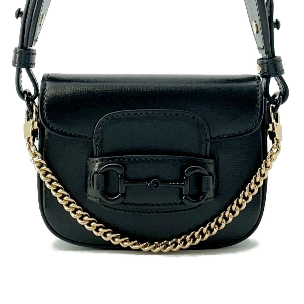 Gucci Horsebit 2WAYShoulder Black726863 Leather Shoulder Bag
