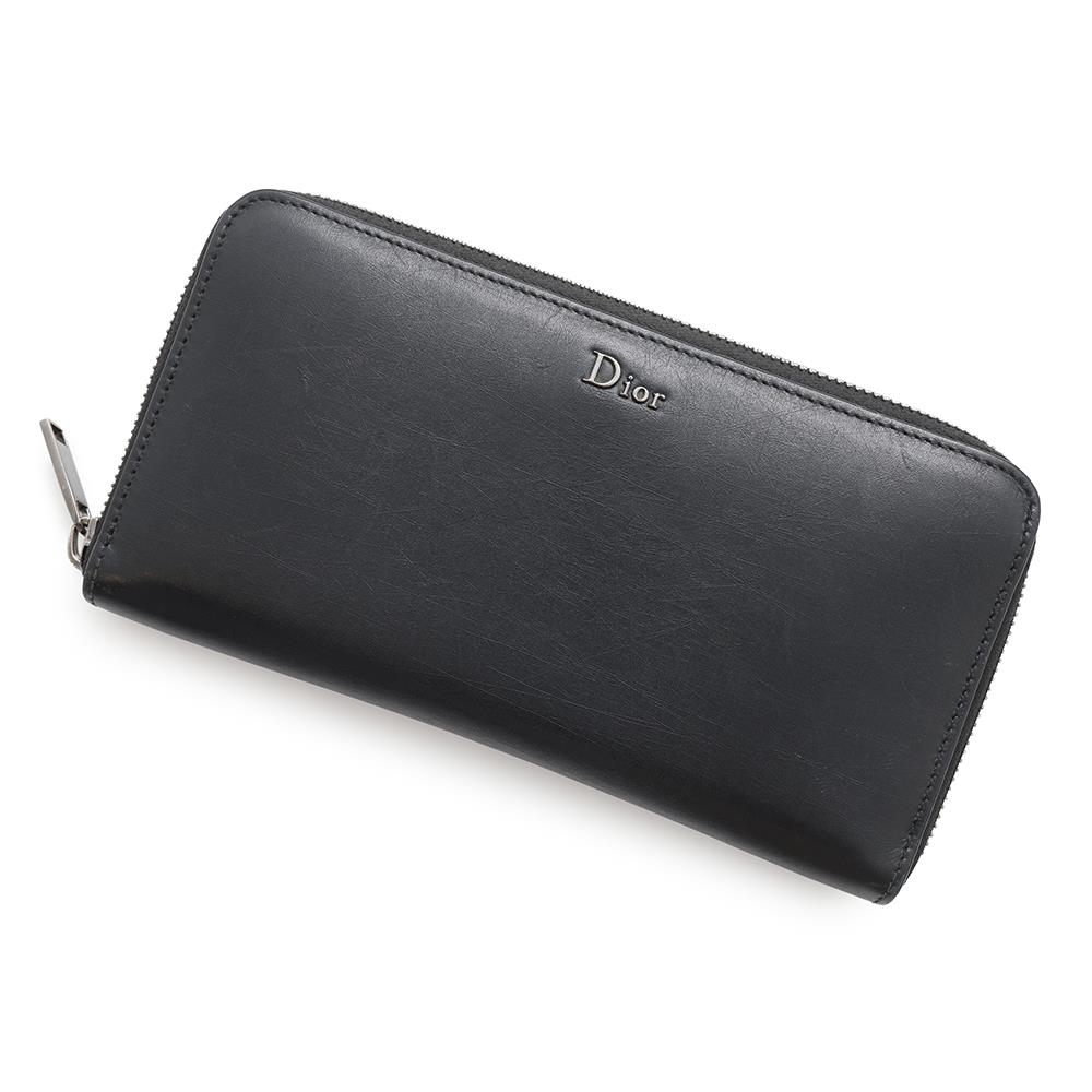 Dior Zip Around Chozai Cloth Ufbc Xla Handbag Leather Black Travel Bag