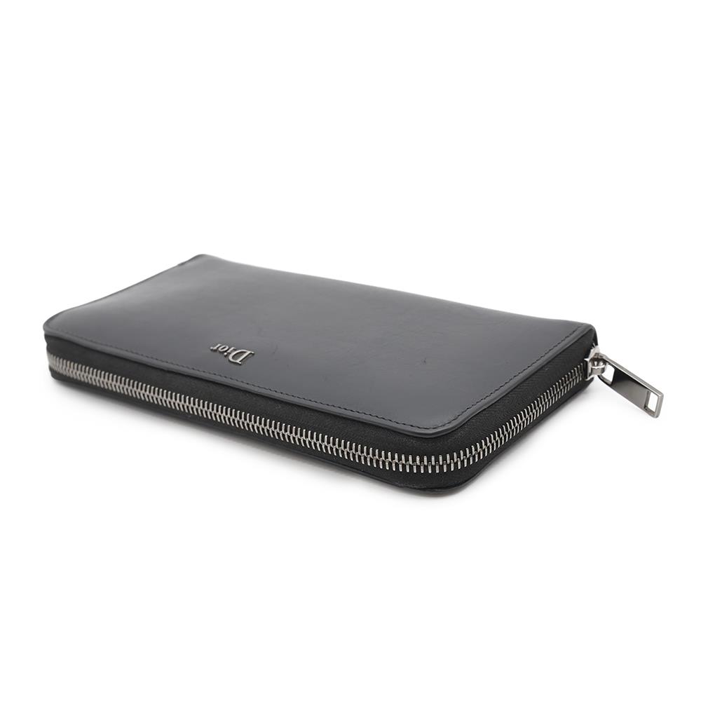 Dior Zip Around Chozai Cloth Ufbc Xla Handbag Leather Black Travel Bag