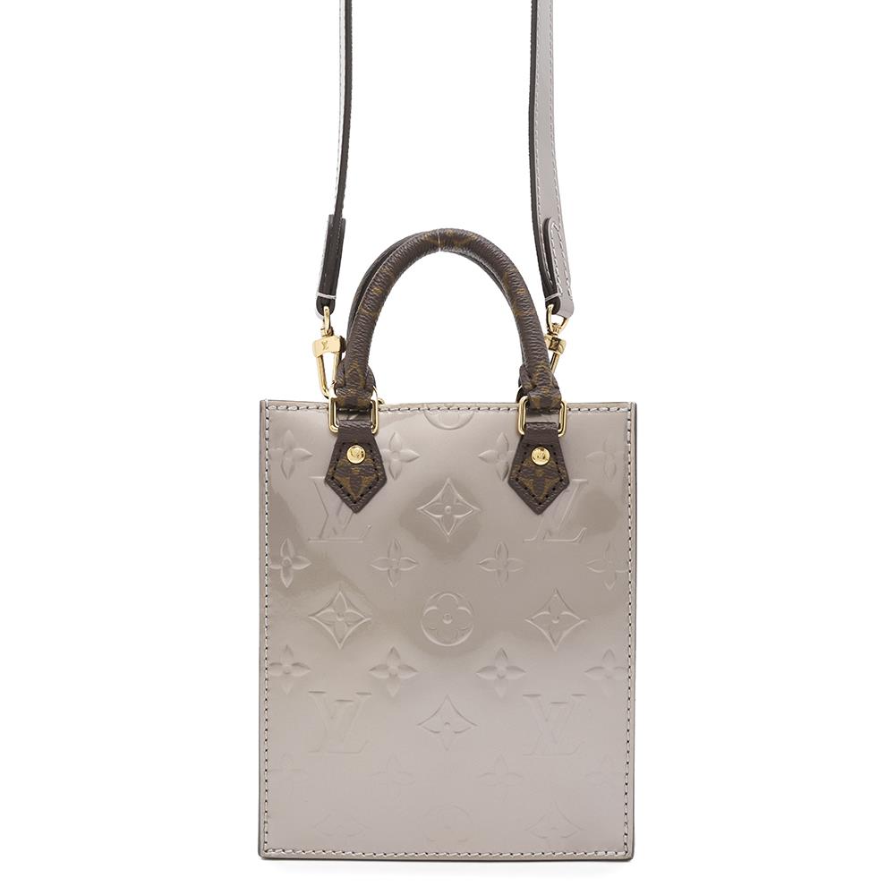 Louis Vuitton Petit Sac Plat Monogram Vernis Leather Handbag