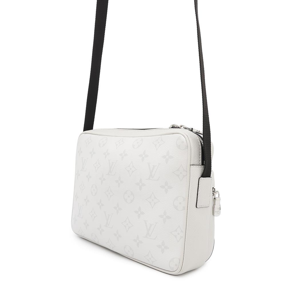 Louis Vuitton Outdoor Messenger Taigarama BlancM30873 Taiga Monogram Leather Crossbody Bag