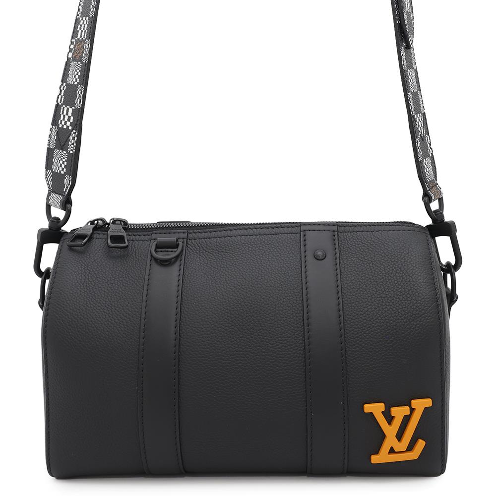 Louis Vuitton City・Keepall NoirM57417 Grain - Distorted Damier Leather Travel Bag