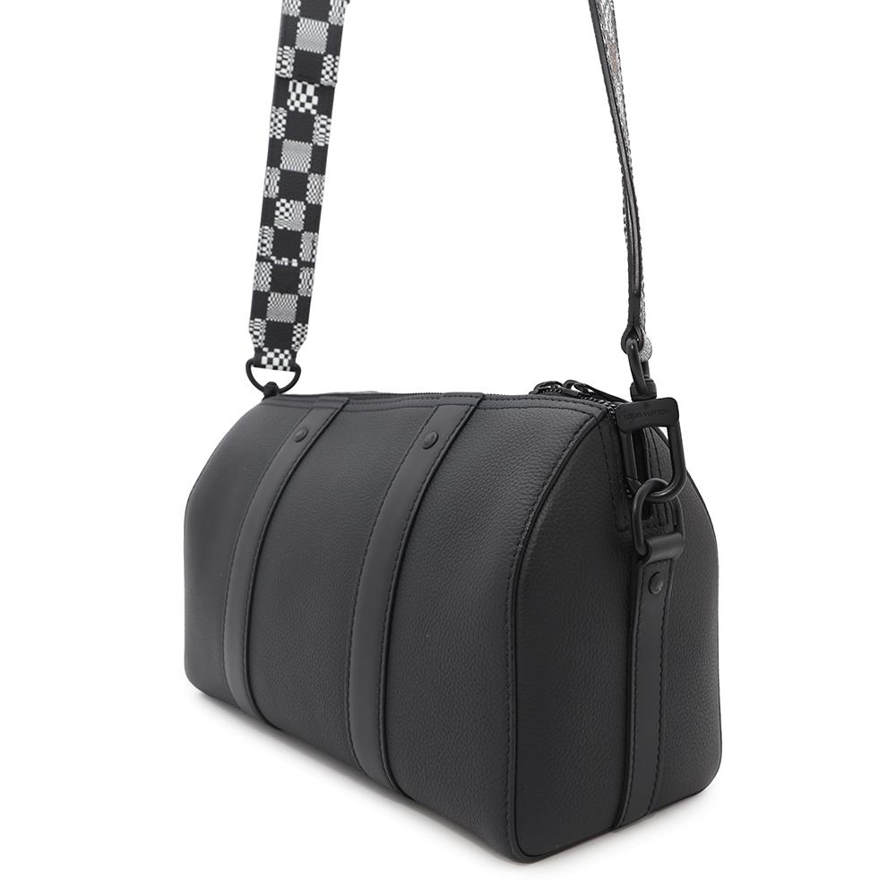 Louis Vuitton City・Keepall NoirM57417 Grain - Distorted Damier Leather Travel Bag