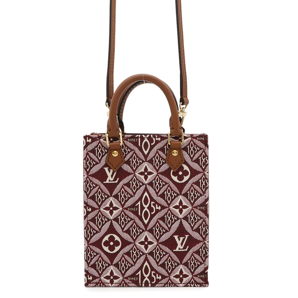 Louis Vuitton Petit Sac Plat BordeauxM69846 ・Jacquard Monogram Handbag